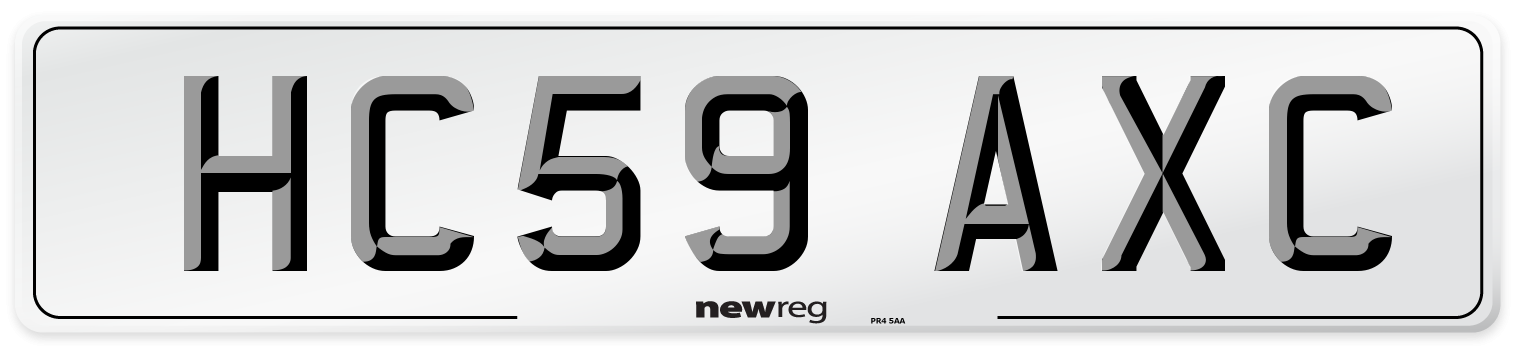 HC59 AXC Number Plate from New Reg